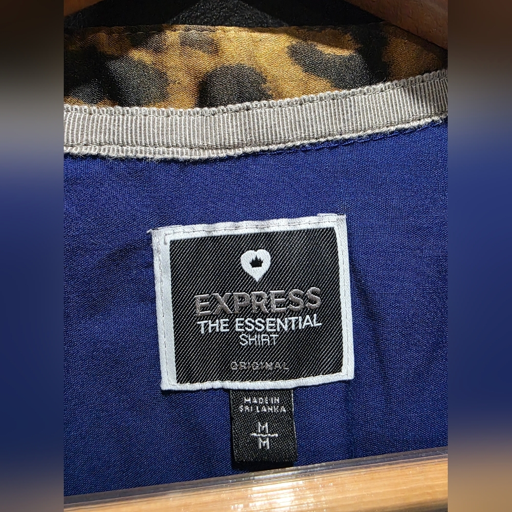 Express Design Studio Blue Button Down Long Sleev… - image 3